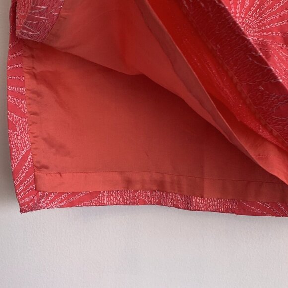 Tocca Coral Pink Floral Textured Pencil Skirt Sz 6 Romantic Feminine Whimsical - Picture 9 of 12